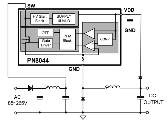 PN8044 ac-dcµçԴоƬµç·ͼ