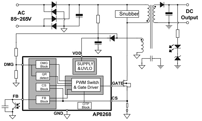 AP8268 pwm¿ØÖÆÐ¾Æ¬µç·ͼ
