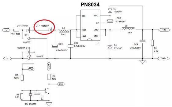 ÕûÁ÷ÇźÍÊäÈëµçÈÝÖ®¼äÔö¼Ó¶þ¼«¹Ü¼Òµç¹ýÁã¼ì²â